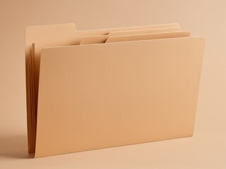  A Bauhaus-inspired single file folder exuding modernist geometry against a beige backdrop