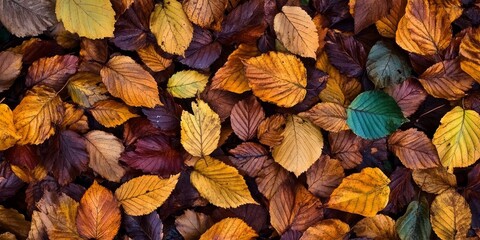 Fototapeta premium Vibrant Autumn Leaves in a Natural Landscape A Colorful Tapestry of Nature s Seasonal Beauty