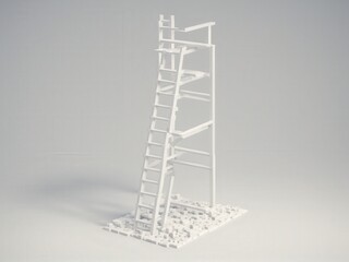  A simplistic 3D voxel staircase invites exploration and creativity