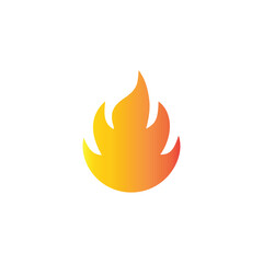 Gradient Fire Icon – Flame Symbol in Yellow and Red
