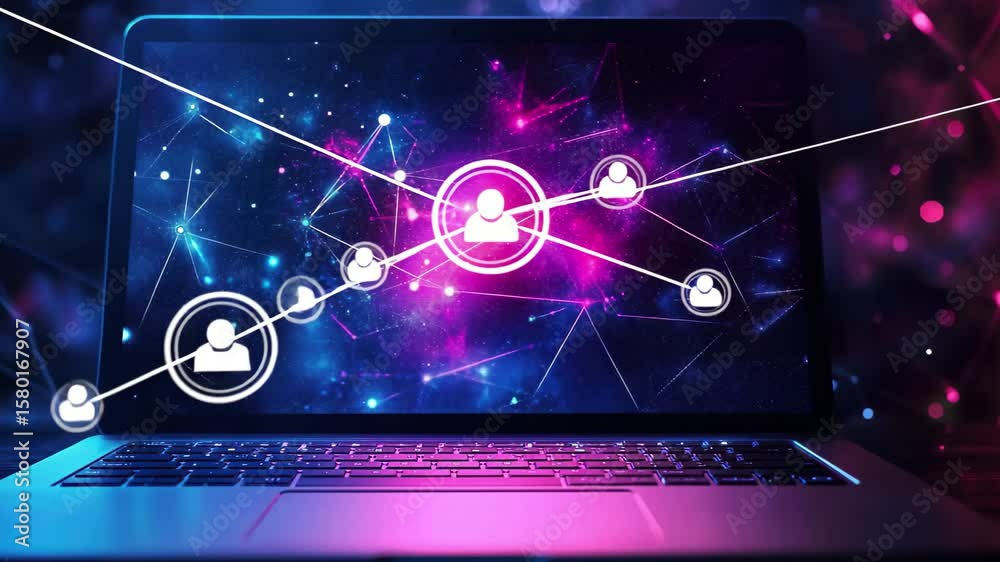 Poster loading screen design featuring cosmic elements and vibrant colors for digital projects, internet lo