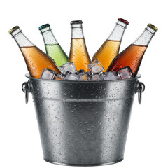 Beers with Ice in Bucket Background PNG for Party and Celebration