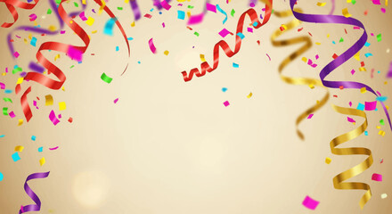 Obraz premium Festive Streamers and Confetti Showering Down in Celebration of Joy.