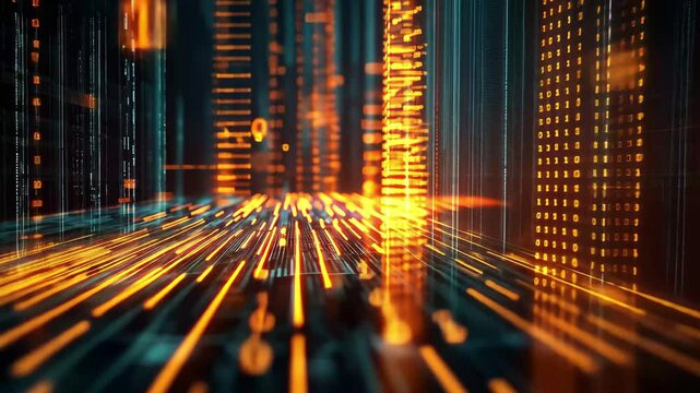 Digital hex code background with vibrant colors creating a seamless abstract design, Hex-code digital background Seamless 3D render