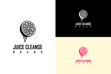 citrus half cut slice spiral line shape illustration, icon, vector logo for juice shop, detox juice, healthy, herbal treatment, green, organic, natural, cold pressed juice, juice cleanse, and more