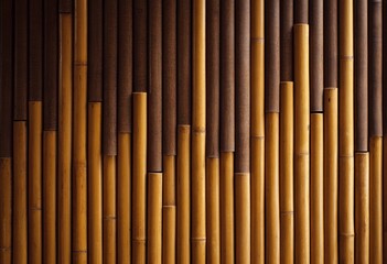 Fototapeta premium Vertical bamboo wall, light and dark tones
