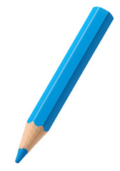 Illustration of a Blue Pencil Tool for Art and School in PNG