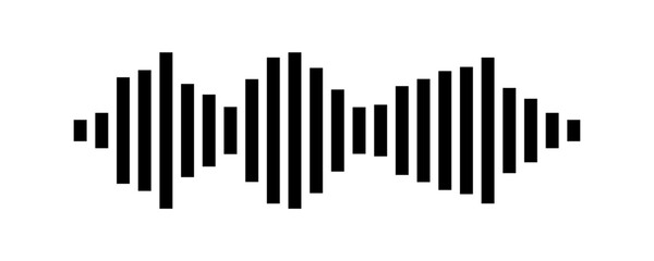 Sound wave vector icon. Audio symbol, simple soundwave form or radio equalizer