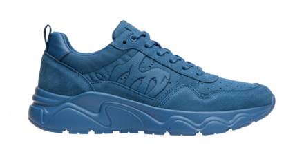 Blue Sneaker Fashionable Footwear Style Transparent Background Isolated