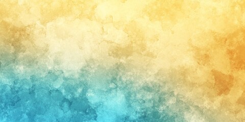 Obraz premium Beautiful Tranquil Teal to Yellow Watercolor Blend Abstract Canvas with Soft Fluid Texture Design