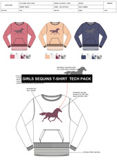 girls SEQUINS t-shirt  TECH PACK