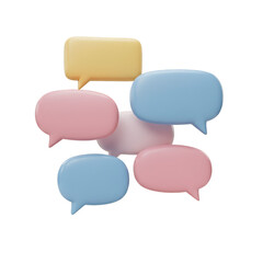 Colorful Speech Bubbles 3d Render Message Talk Communication Design