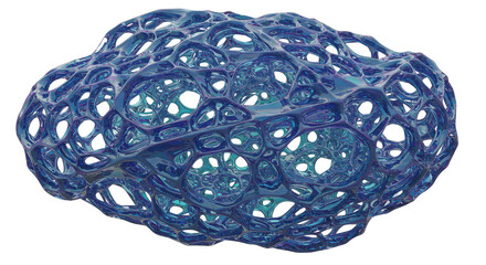 Fototapeta premium Detailed Blue Cellular Abstract Background Organic Texture Pattern PNG