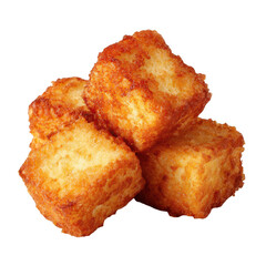 Crispy, golden-brown cubed food