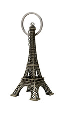 Detailed Eiffel Tower Keychain Souvenir Metal Ornament on Transparent