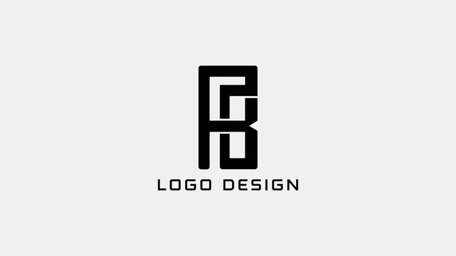 PB monogram logo in a structured, geometric design, ideal for architecture firms, software companies, or tech startups seeking a solid visual identity.