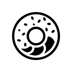 A classic ring donut with dripping glaze, rendered in a clean and playful one-line style.