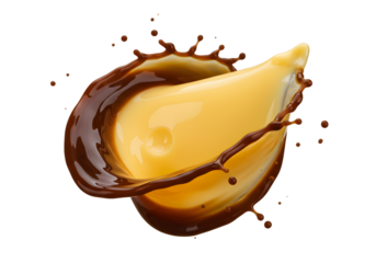 Isolated Illustration of Chocolate Cream Liquid Abstract Sweet Motion