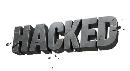 Hacked 3D Text Effect Cracked Broken Word Stone Style Damage Gray