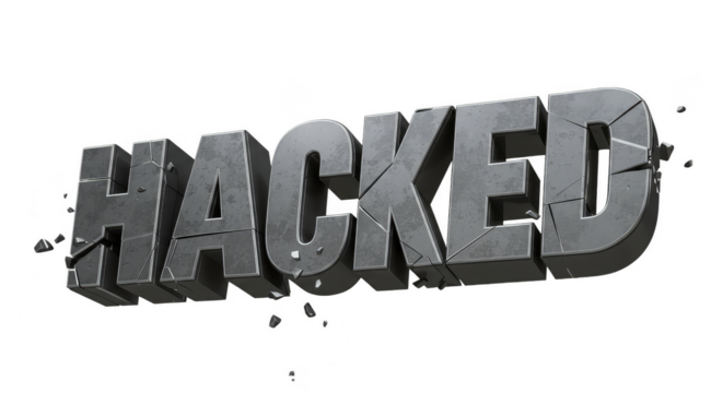 Hacked 3D Text Effect Cracked Broken Word Stone Style Damage Gray