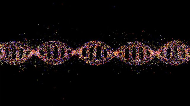 3d rendering digital dna helix or genome structure multi colored 4k footage