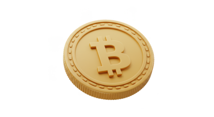 Golden Bitcoin Cryptocurrency Illustration for Finance Digital Investment