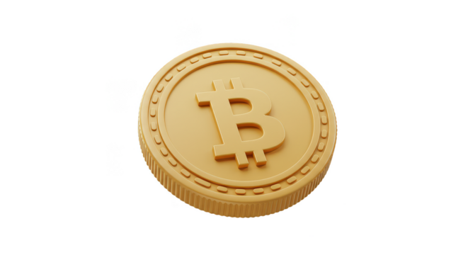Golden Bitcoin Cryptocurrency Illustration for Finance Digital Investment - Powered by Adobe