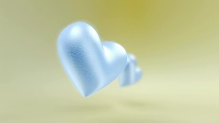 Animation. Blue hearts floating in a soft gradient background, creating a dreamy atmosphere, symbolizing love and affection, perfect for romantic themes and creative projects - Powered by Adobe