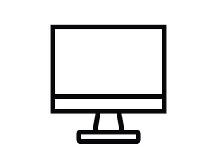 Simple and Clean Computer Monitor Icon for Digital Content Creation