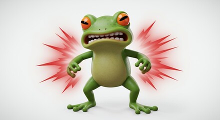 Fototapeta premium Angry cartoon frog illustration
