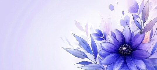 Dreamy Lavender Embrace Elegant Lotus Flower Accent with Serene Botanical Pattern in Soft Hues
