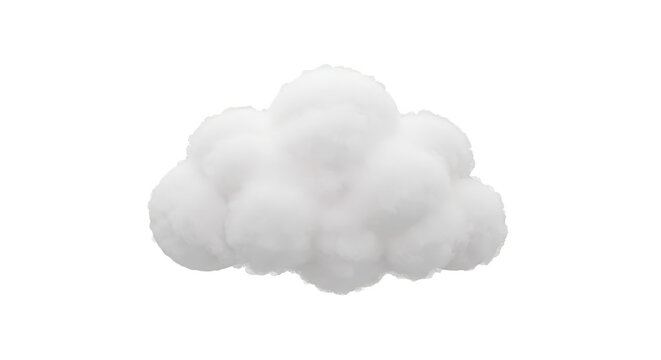 Fluffy White Isolated Cloud Transparent Sky Element 3d Render