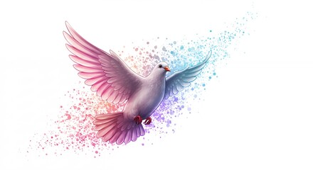 Obraz premium Flying dove in abstract style