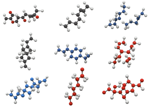 Isolated Illustration of Molecular Chemical Structures On Transparent Backdrop