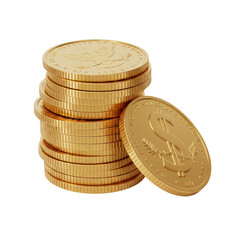 Gold Coin Stack Money Wealth Currency Finance Investment Transparent
