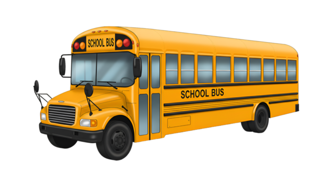 Illustration of a Yellow School Bus for Public Transportation and Learning