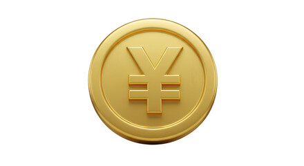 Obraz premium Illustration Gold Yen Coin Finance Currency On Transparent Background