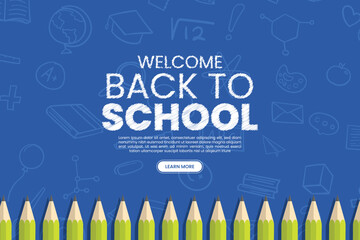 Welcome back to school elements for learning background. Vector illustration