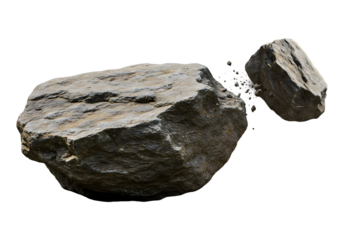 Isolated Illustration of Two Rocks Stones with Transparent Background