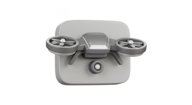 Gray Drone Device 3D Render Aerial Aircraft Technology Innovation