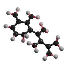 Illustration of Complex 3D Molecular Structure Model in Chemical Background