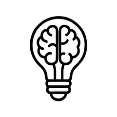 Brain bulb icon