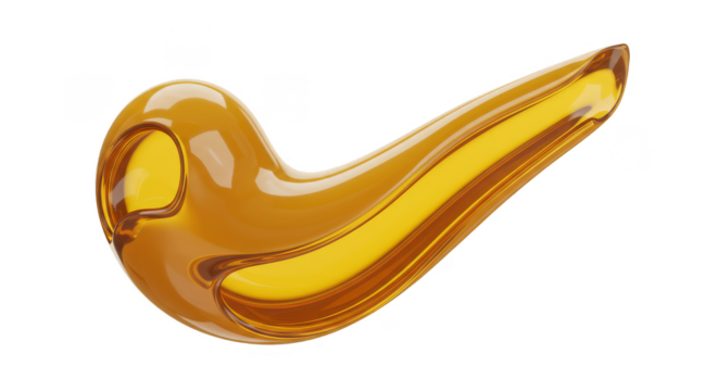 Glossy Yellow Check Mark Symbol Illustration on Transparent Background