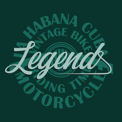 vector illustration of vintage motorcycle theme badge.  t shirt graphics