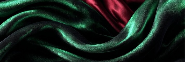 Fototapeta premium Luxurious Emerald Cascade Backdrop with Dark Hues and Crimson Undertones for Elegant Designs