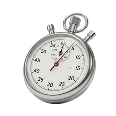 Illustration of Chrome Stopwatch Time Clock Timer Isolated Background