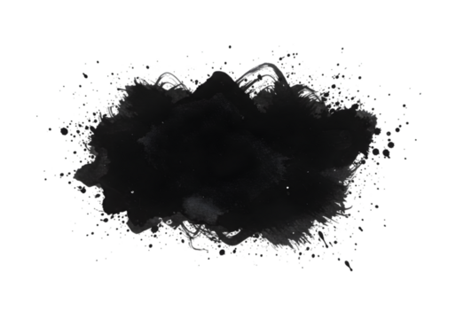 Abstract Black Watercolor Stain Ink Splash Paint Brush Spot Texture