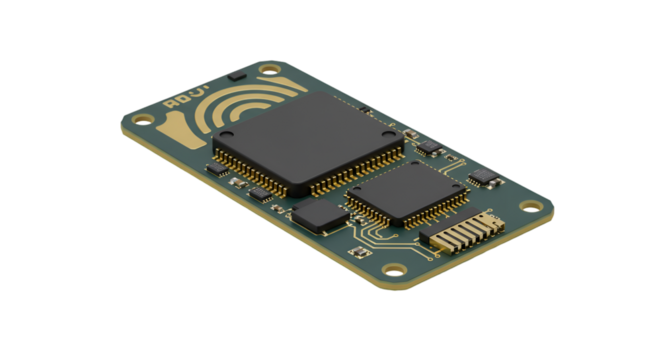 Illustration of Circuit Board Electronics Gold Details on Black Background