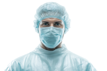 Focused Surgeon in Surgical Mask