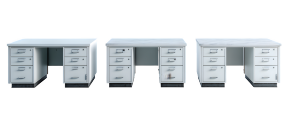 Photo-Realistic Premium Professional office desk with built in dra PNG cutout, transparent background, ideal for web banners and marketing materials, content creation, HD asset